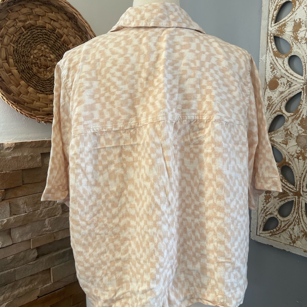 Universal Thread Beige Linenblend Patterned Butto… - image 3